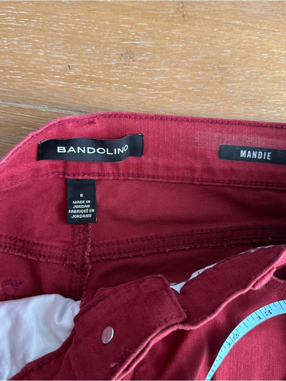 Bandolino Deep Red Corduroy Slim Straight Pants - Picture 7 of 8